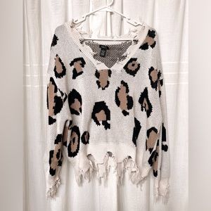 Frayed Leopard Sweater